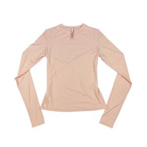 NWOT Skims Womens Peach Crew Neck Fits Everybody Long Sleeve T-Shirt Stretchy S